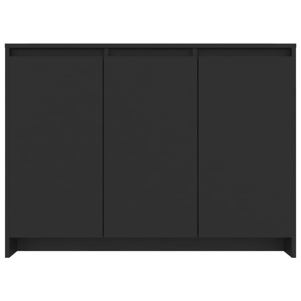 vidaXL kumode, melna, 102x33x75 cm, skaidu plāksne