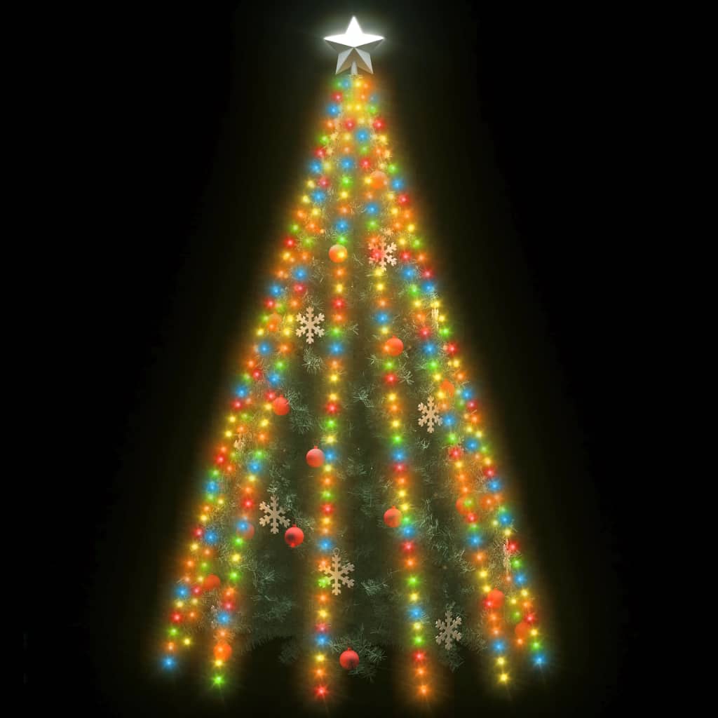 vidaXL Ziemassvētku lampiņas, 500 LED, 500 cm, krāsainas