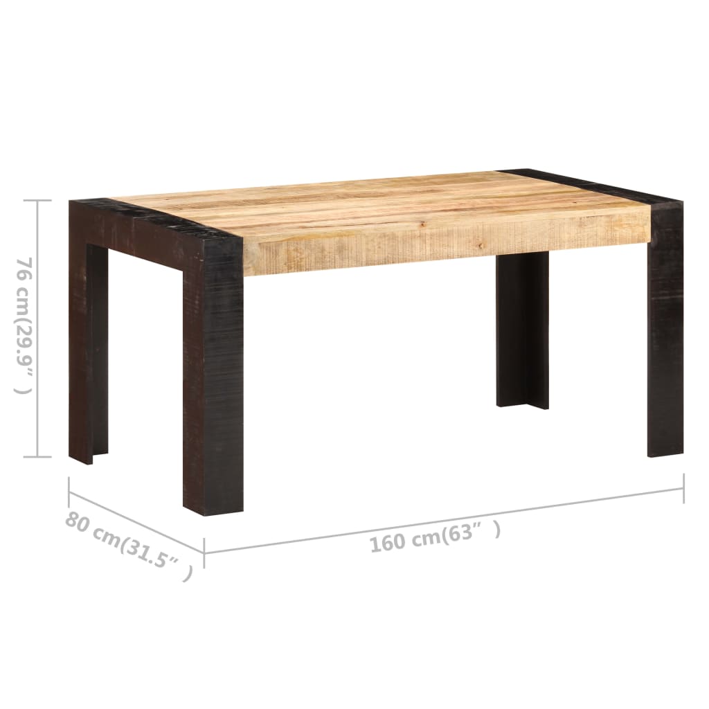 vidaXL virtuves galds, 160x80x76 cm, mango masīvkoks