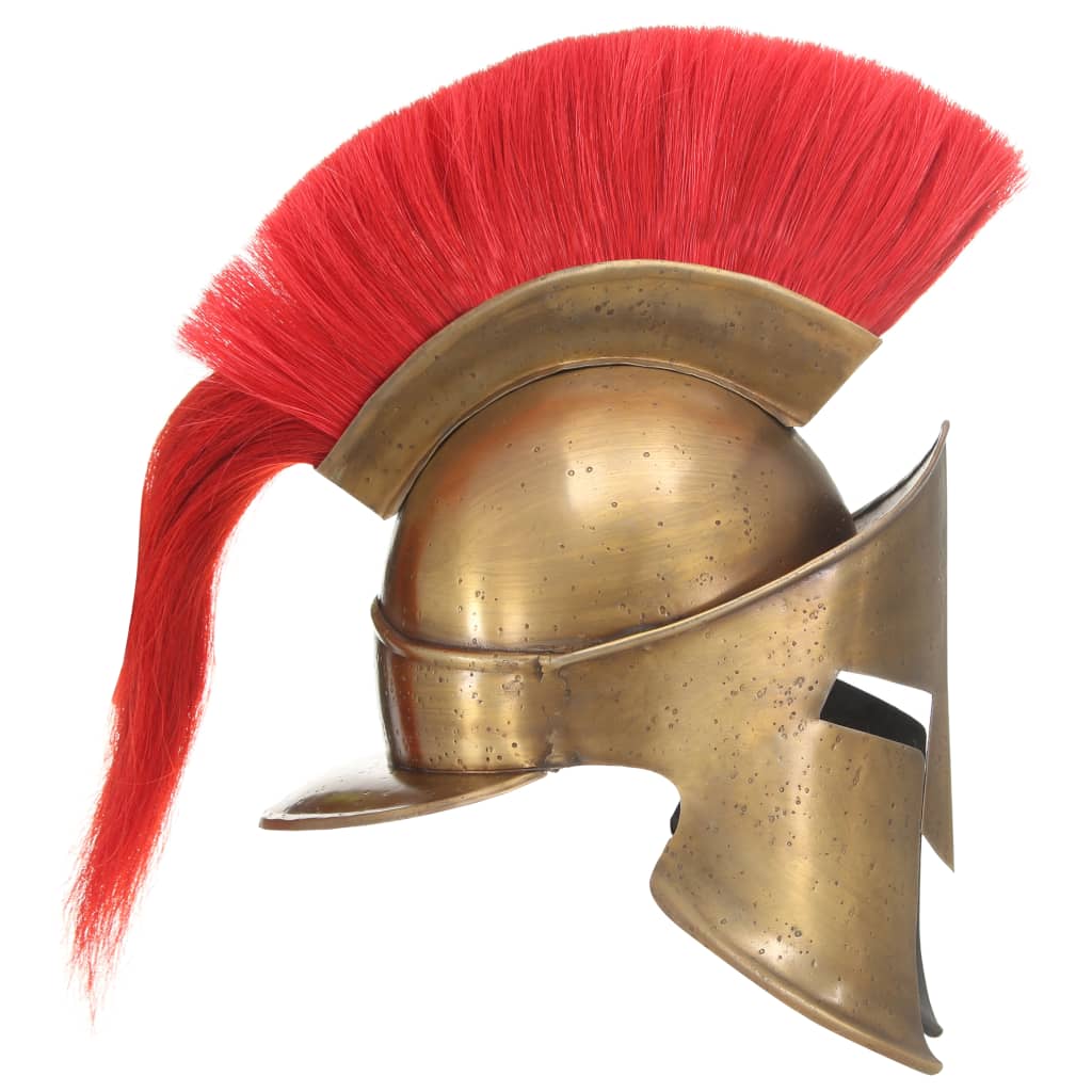 vidaXL grieķu karotāju bruņucepure, replika, misiņa krāsas tērauds