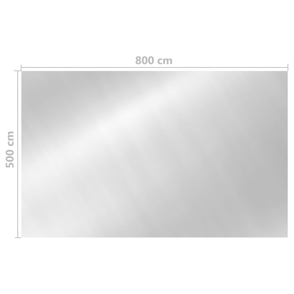 vidaXL baseina pārklājs, 800x500 cm, taisnstūra, PE, sudraba krāsas