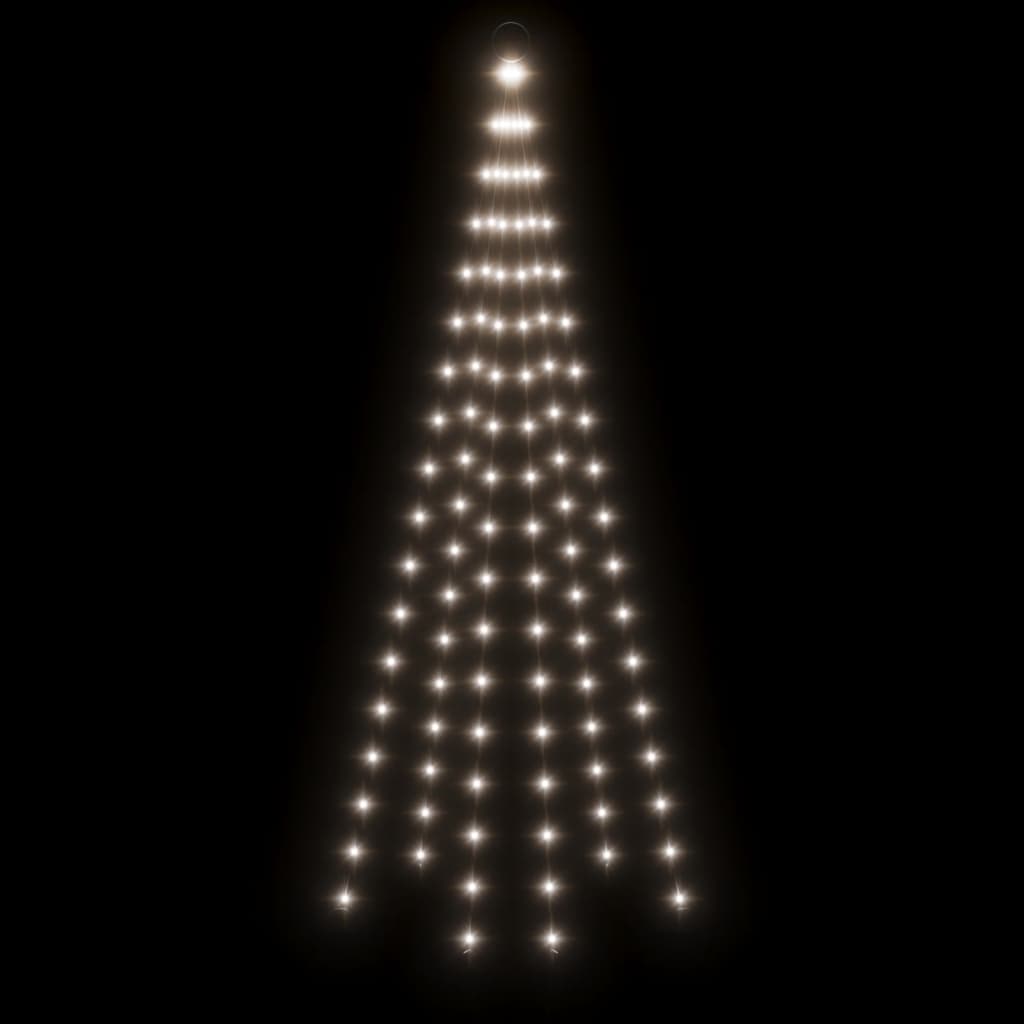 vidaXL Ziemassvētku egle karoga mastam, 108 vēsi baltas LED, 180 cm