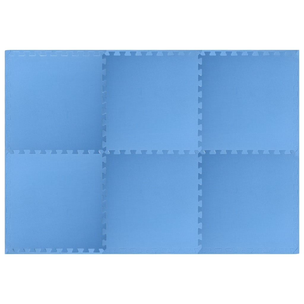 vidaXL grīdas paklājiņi, 6 gab., 2,16 ㎡, EVA putas, zili