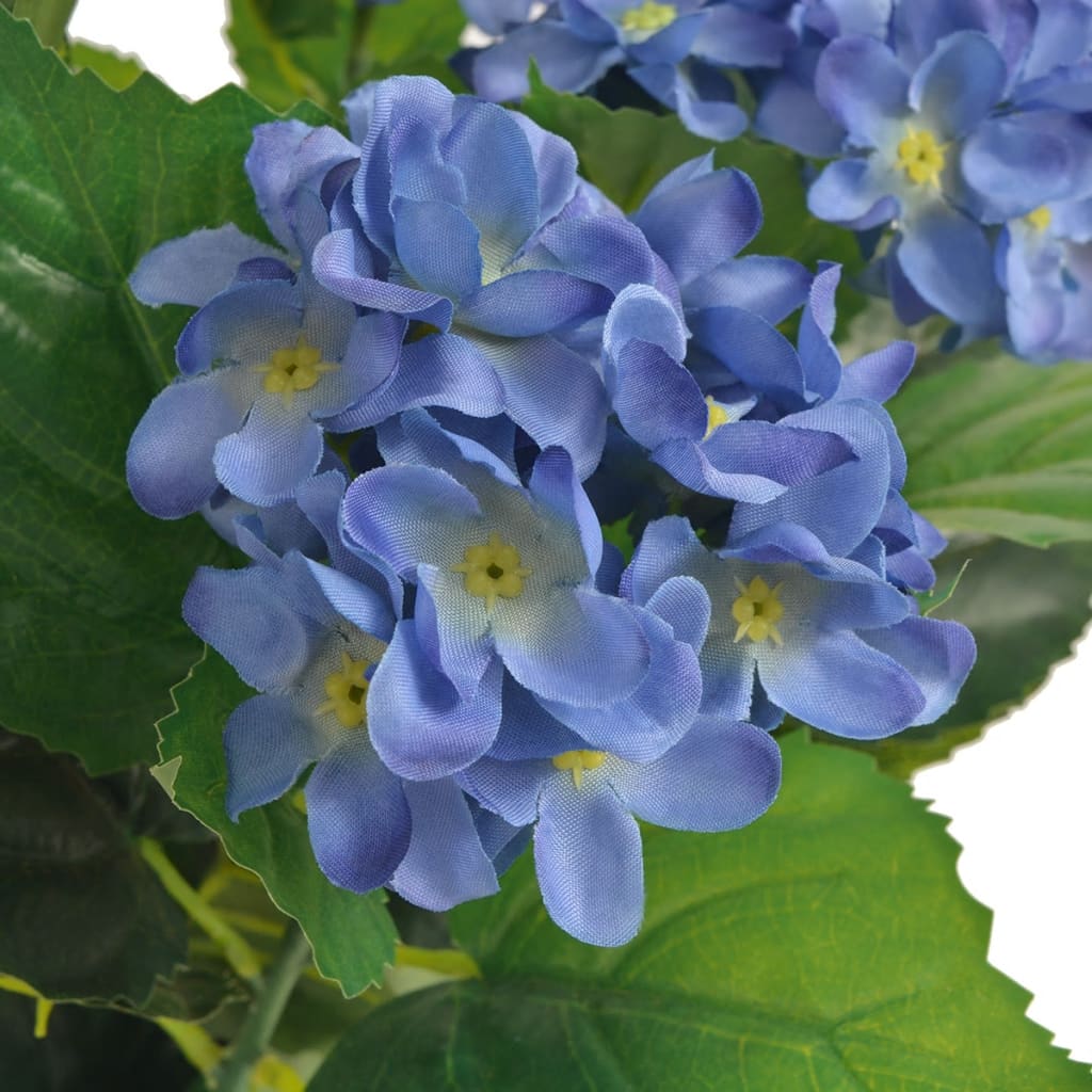 vidaXL mākslīgais augs, hortenzijas ar podiņu, 60 cm, zilas