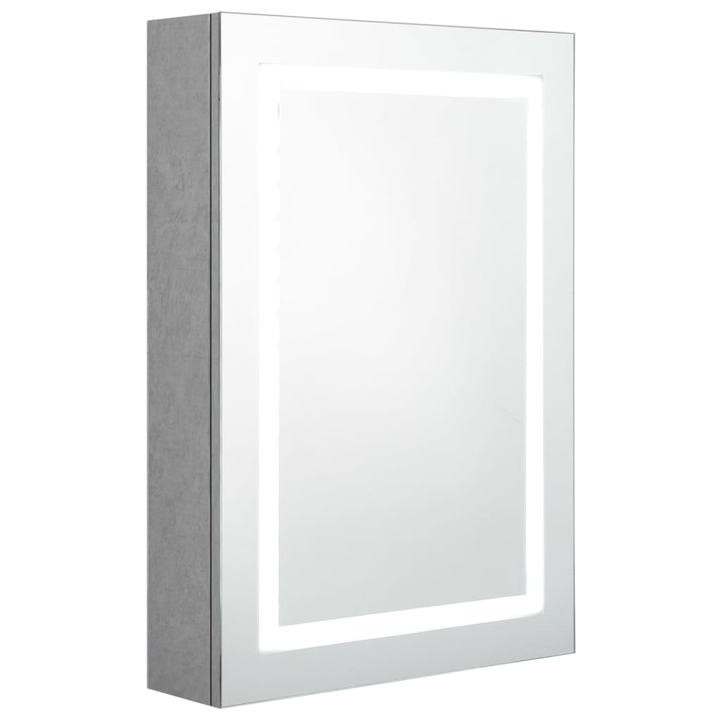 vidaXL vannasistabas skapītis ar spoguli un LED, 50x13x70 cm, pelēks