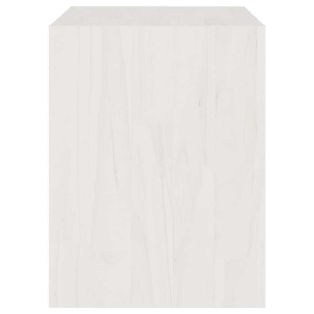 vidaXL naktsgaldiņš, balts, 40x30,5x40 cm, priedes masīvkoks