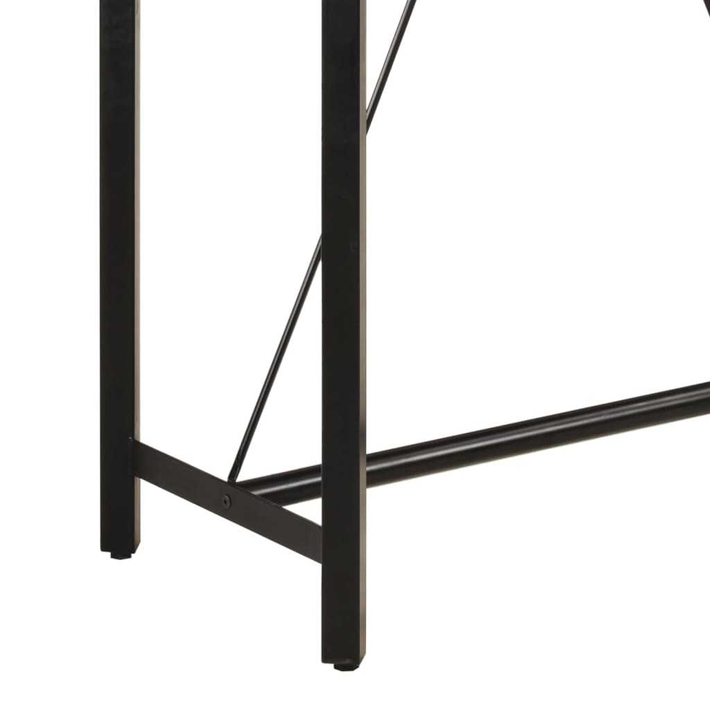 vidaXL bāra galds, 150x70x107 cm, akācijas masīvkoks un dzelzs