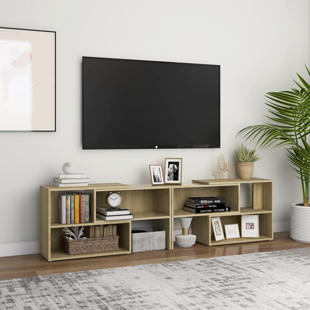 vidaXL TV plaukts, ozolkoka krāsa, 149x30x52 cm, skaidu plāksne
