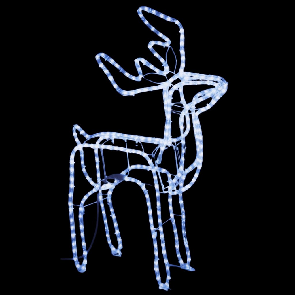 vidaXL 3-daļīgs ziemeļbriežu figūru komplekts, vēsi baltas lampiņas