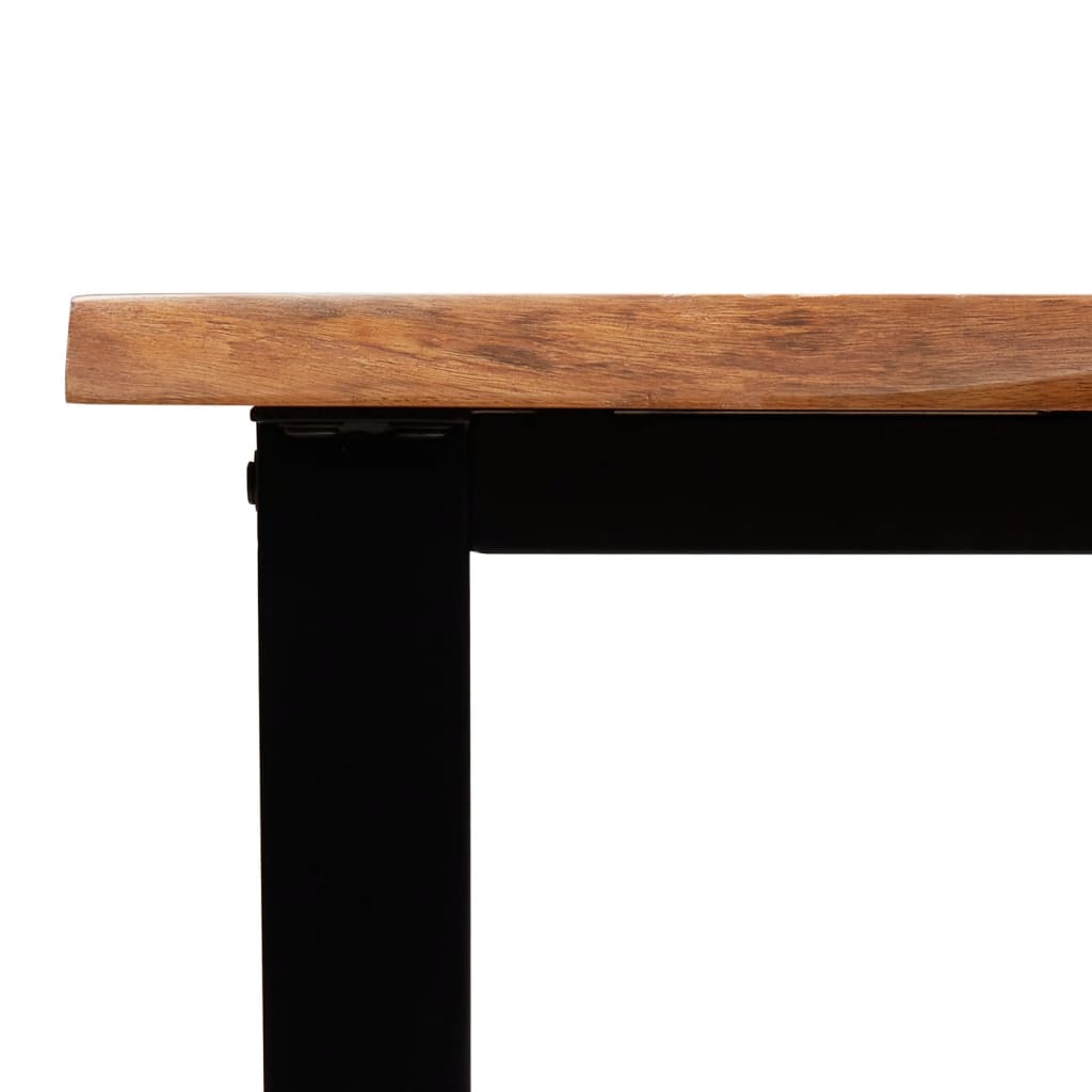vidaXL galds, dabīgas formas malas, 110x35x80 cm, akācijas masīvkoks