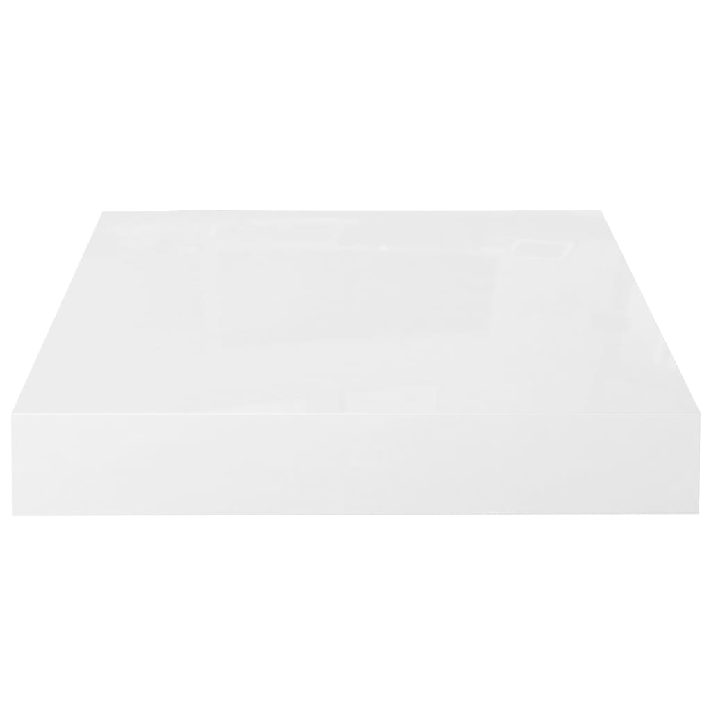 vidaXL sienas plaukts, spīdīgi balts, 23x23,5x3,8 cm, MDF