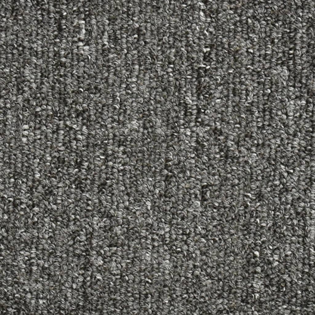 vidaXL kāpņu paklāji, 15 gab., 56x17x3 cm, tumši pelēki