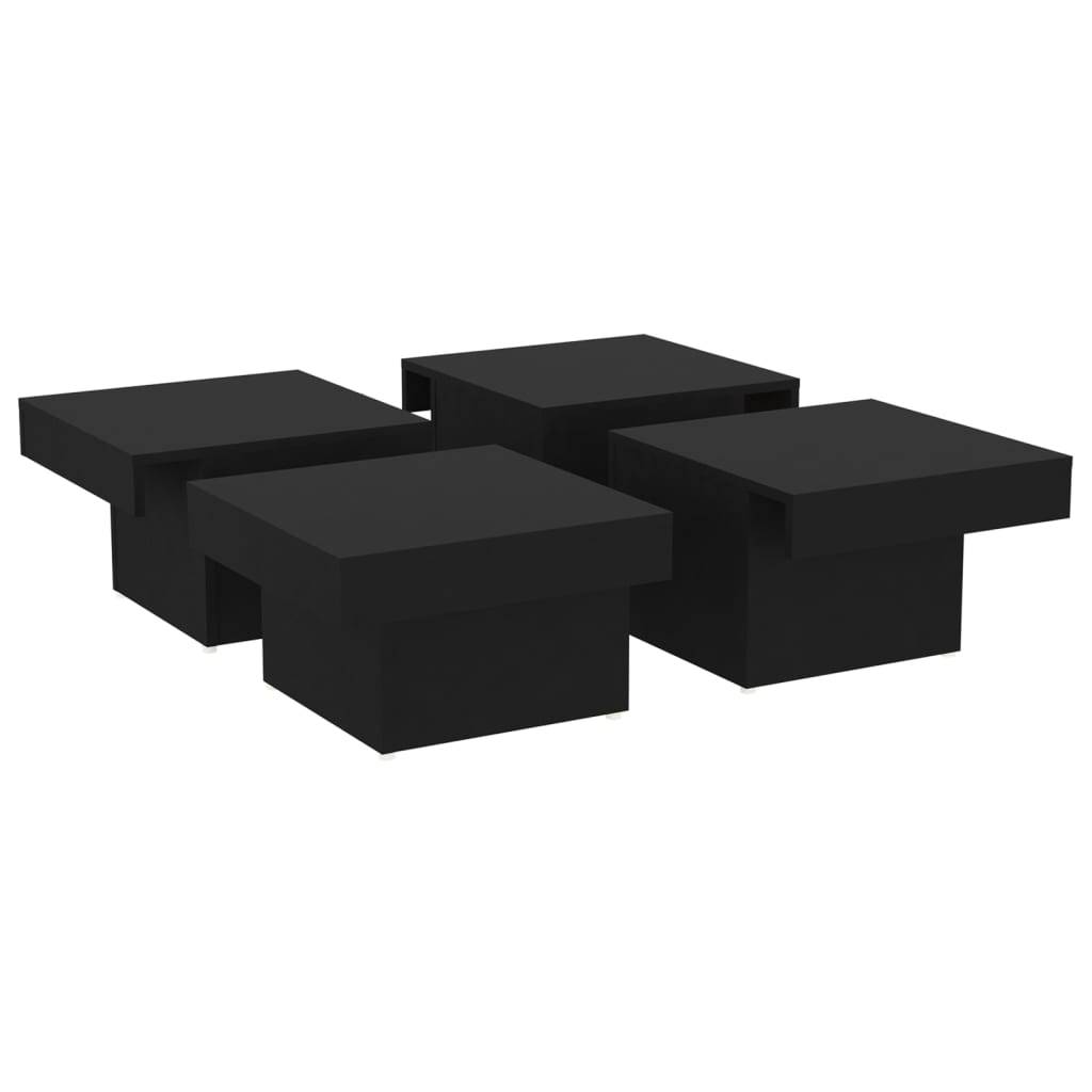 vidaXL kafijas galdiņš, melns, 90x90x28 cm, skaidu plāksne