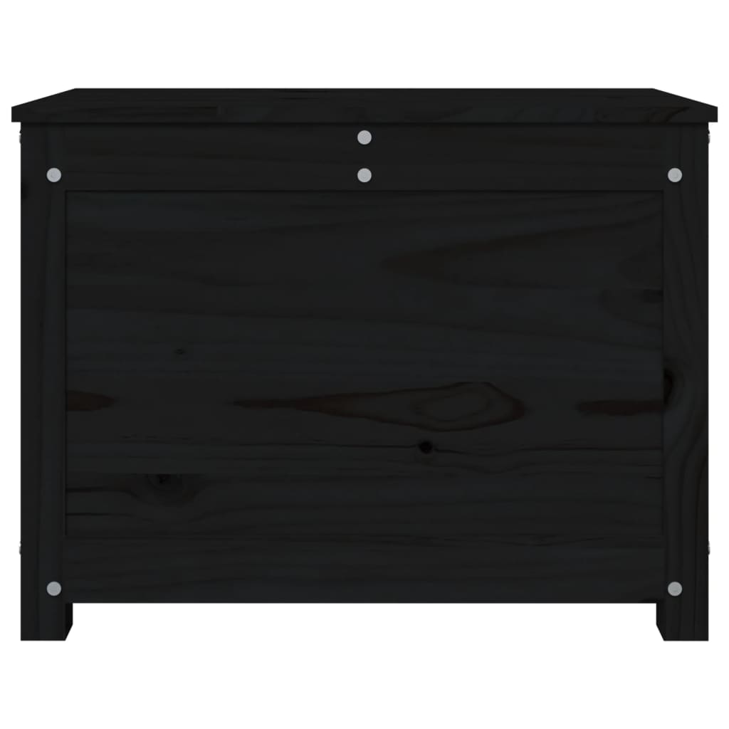 vidaXL uzglabāšanas kaste, melna, 60x32x45,5 cm, priedes masīvkoks