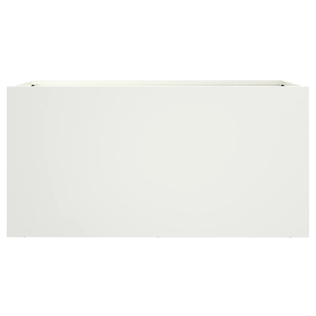 vidaXL puķu kaste, balta, 62x30x29 cm, auksti velmēts tērauds
