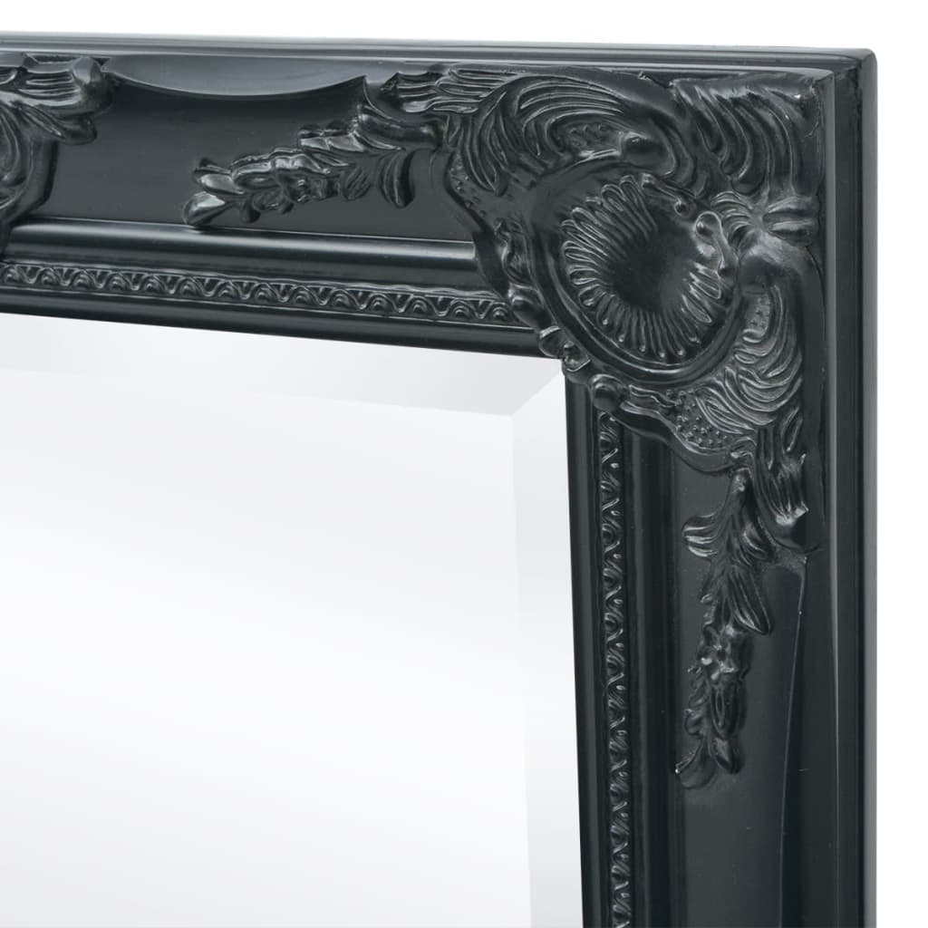 vidaXL sienas spogulis, 100x50 cm, baroka stils, melns