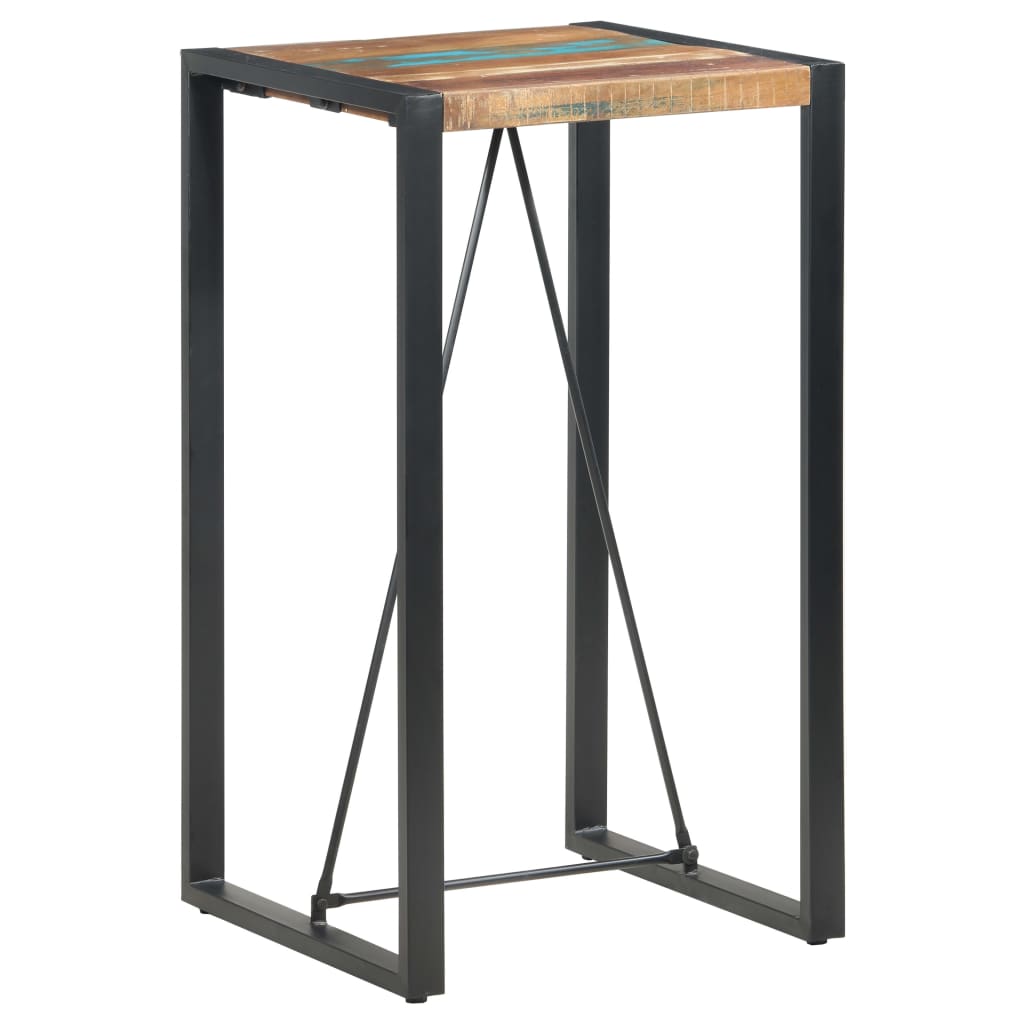 vidaXL bāra galds, 60x60x110 cm, pārstrādāts masīvkoks