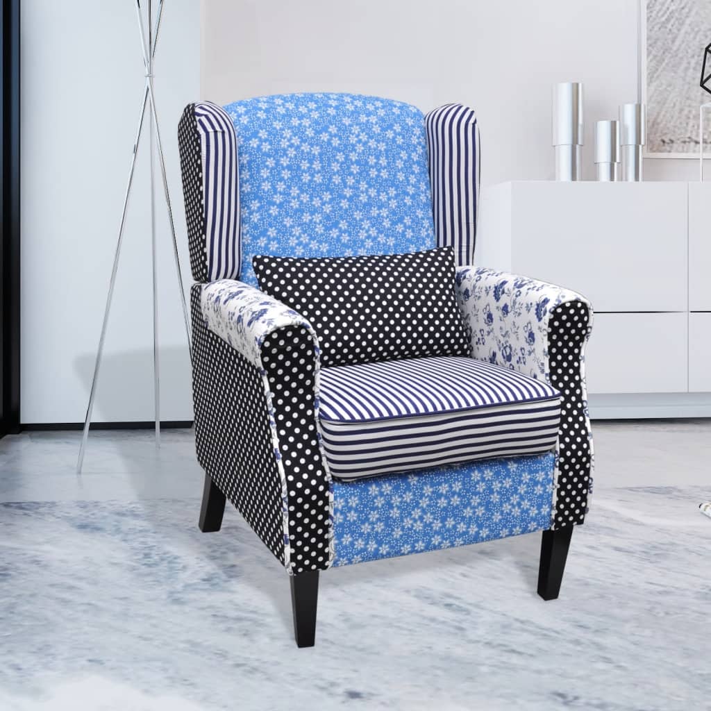 vidaXL atpūtas krēsls ar tekstilmozaīkas apdari