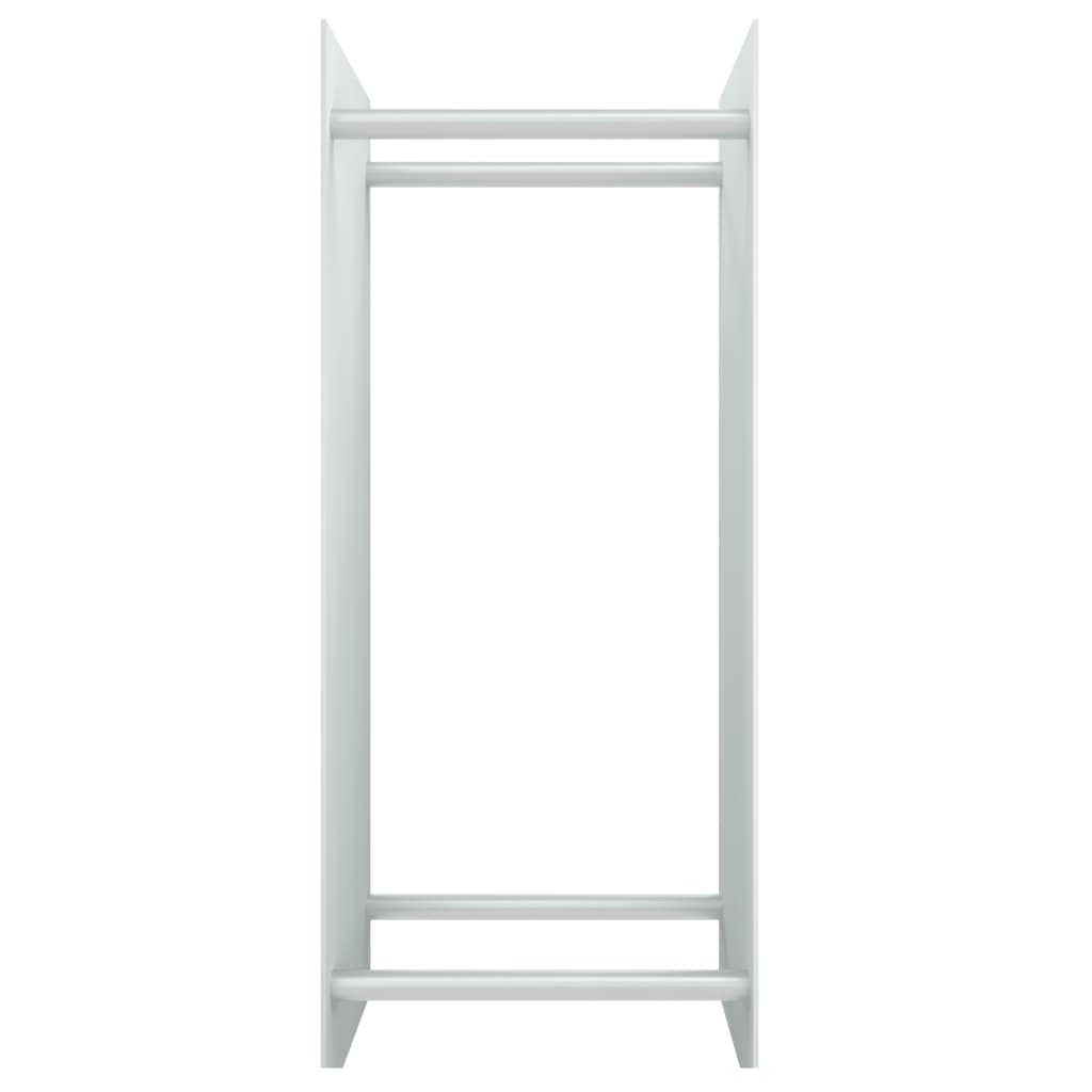 vidaXL malkas uzglabāšanas statīvs, balta, 40x35x100 cm, rūdīts stikls