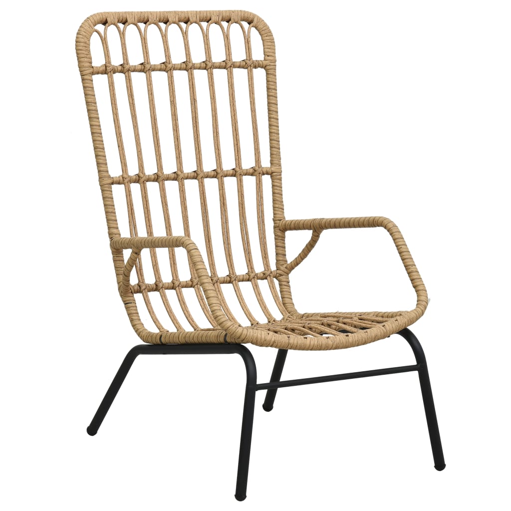 vidaXL dārza krēsls, brūns PE rotangpalmas pinums