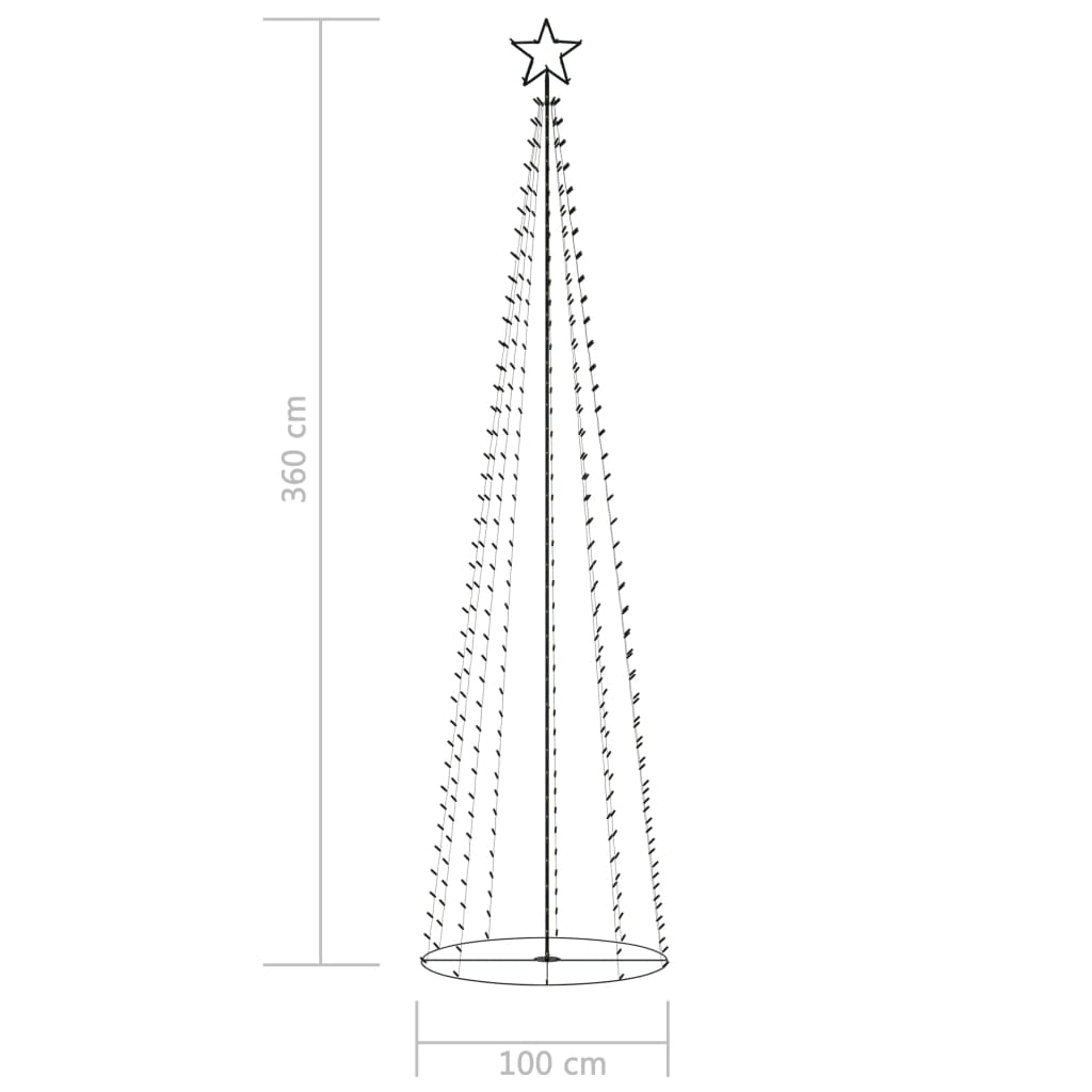 vidaXL Ziemassvētku egle, 400 silti baltas LED lampiņas, 100x360 cm
