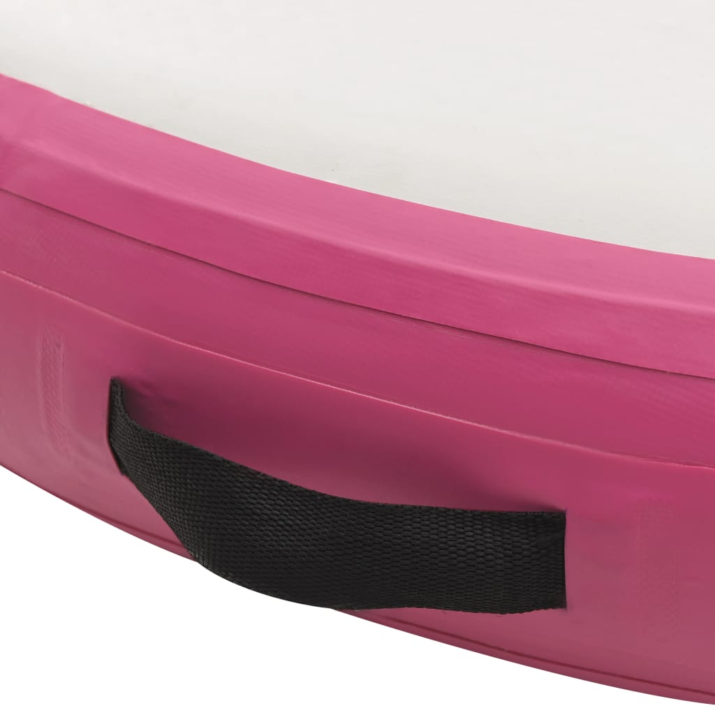 vidaXL piepūšams vingrošanas matracis ar pumpi, 100x100x10cm, rozā PVC