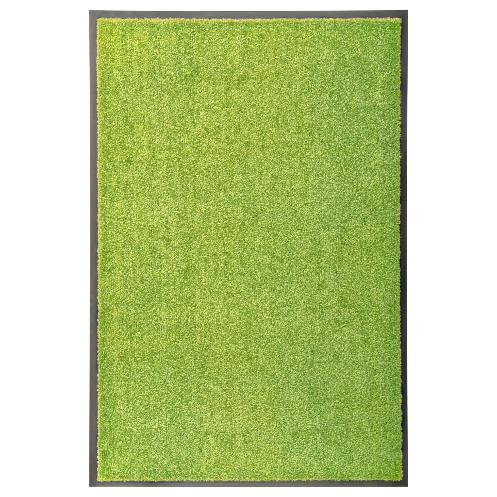 vidaXL durvju paklājs, mazgājams, zaļš, 60x90 cm