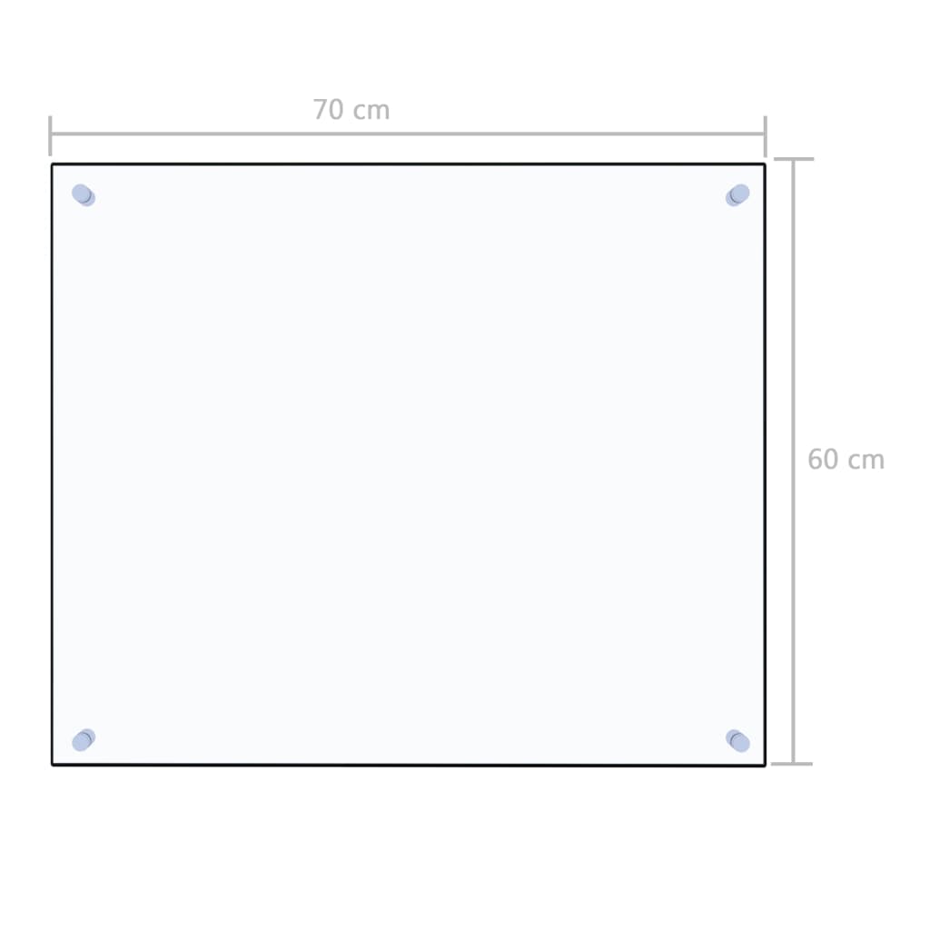 vidaXL virtuves panelis, 70x60 cm, rūdīts stikls, caurspīdīgs
