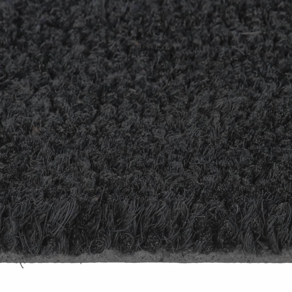 vidaXL durvju paklājs, melns, 65x100 cm, pūkaina kokosa šķiedra