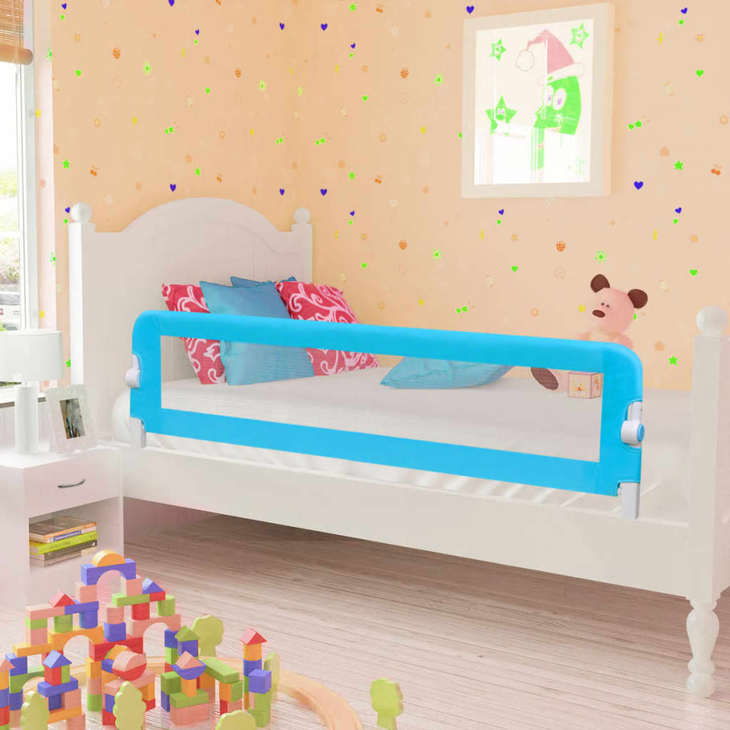 vidaXL bērnu gultas aizsargbarjeras, 2 gab., zilas, 150x42 cm