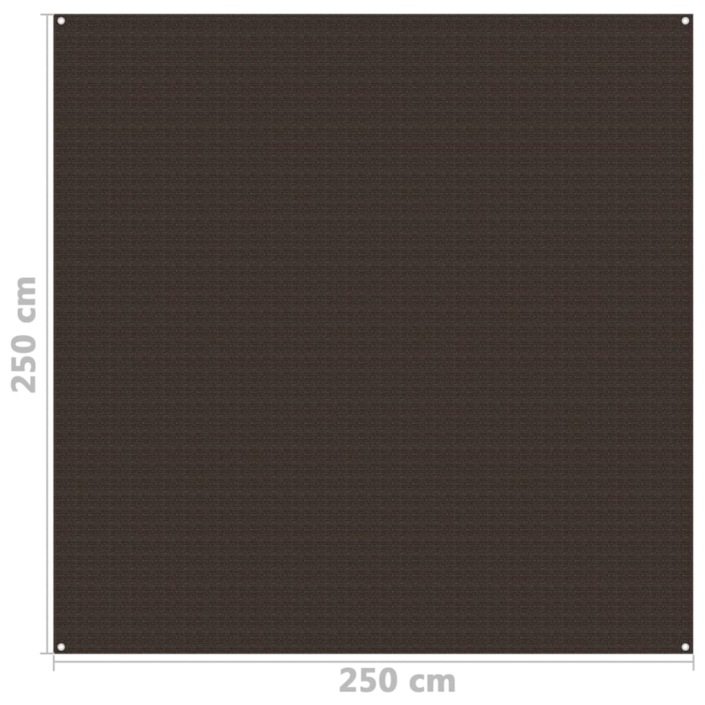 vidaXL telts paklājs, 250x250 cm, brūns