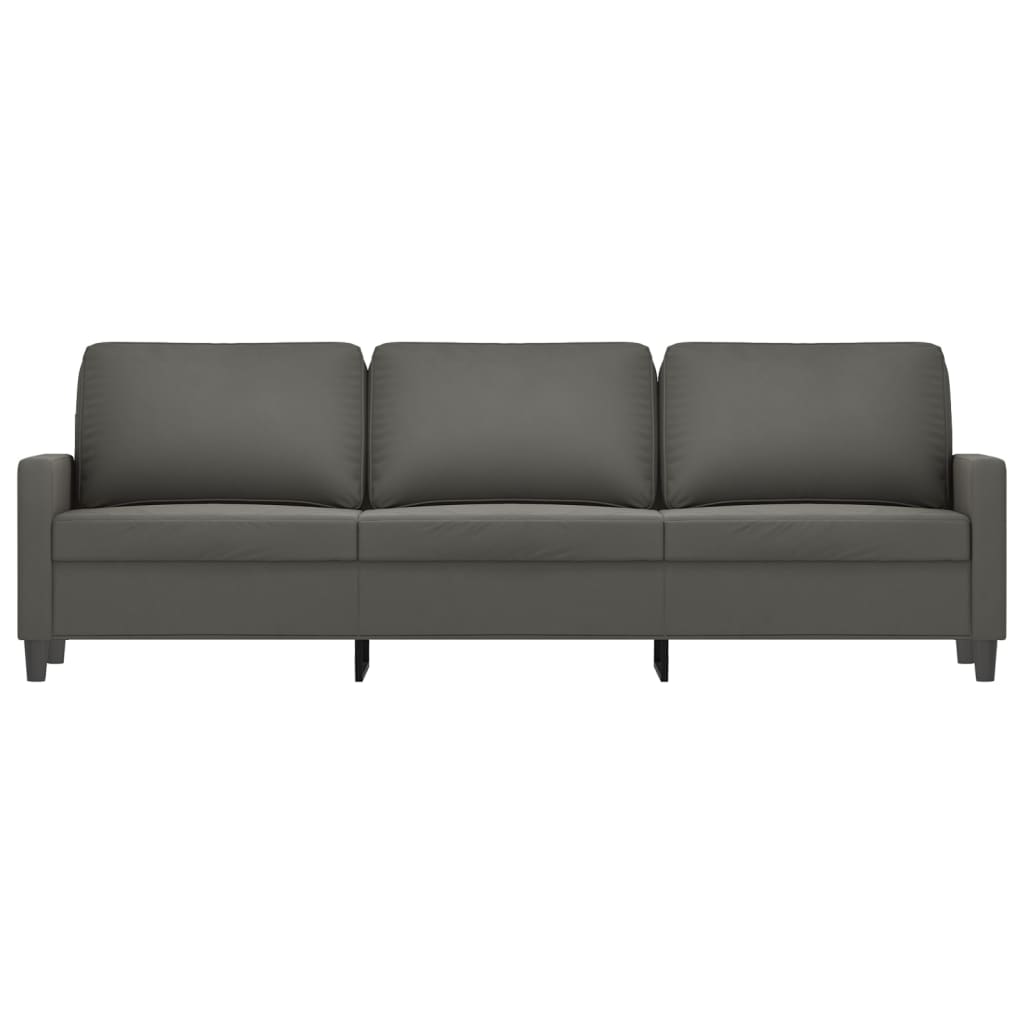 vidaXL trīsvietīgs dīvāns, tumši pelēks, 210 cm, samts