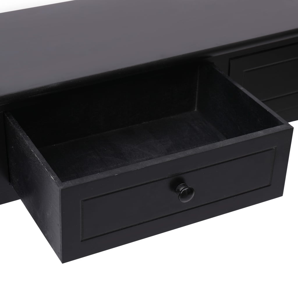 vidaXL konsoles galdiņš, 90x30x77 cm, melns koks