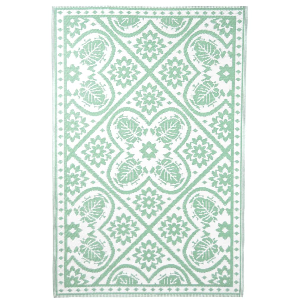 Esschert Design āra paklājs, 182x122 cm, zaļš un balts