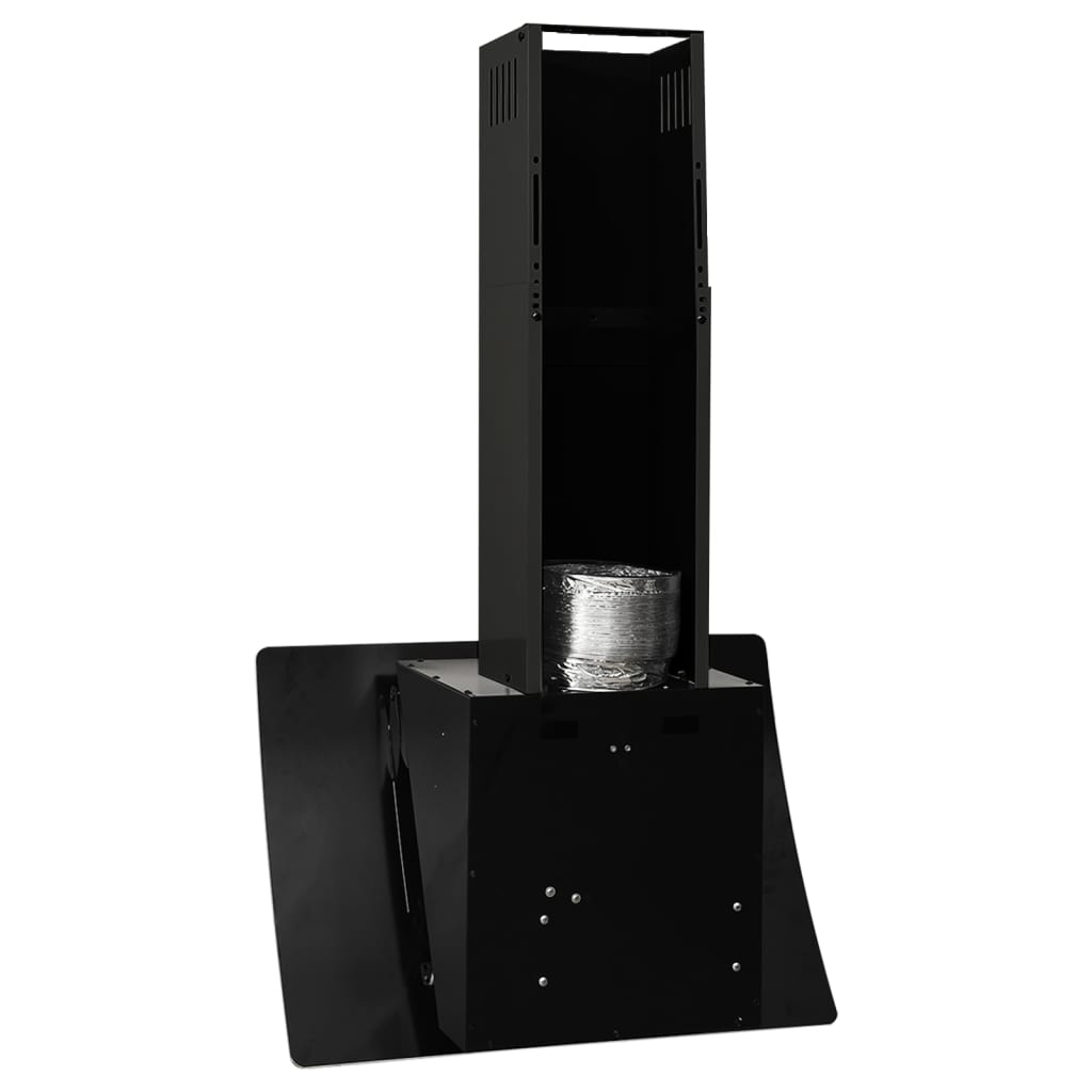 vidaXL tvaika nosūcējs, 60 cm, tērauds, rūdīts stikls, melns