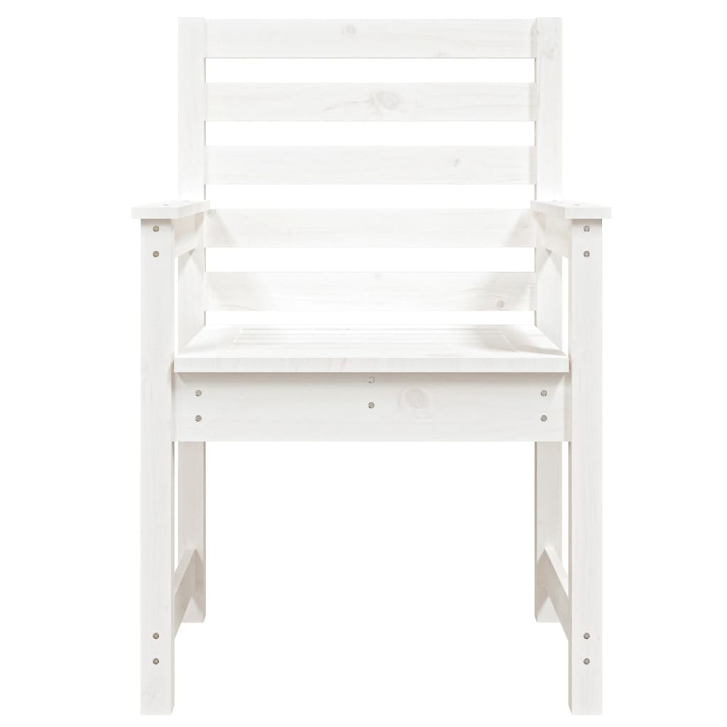 vidaXL dārza krēsli, 2 gab., 60x48x91 cm, priedes masīvkoks, balti