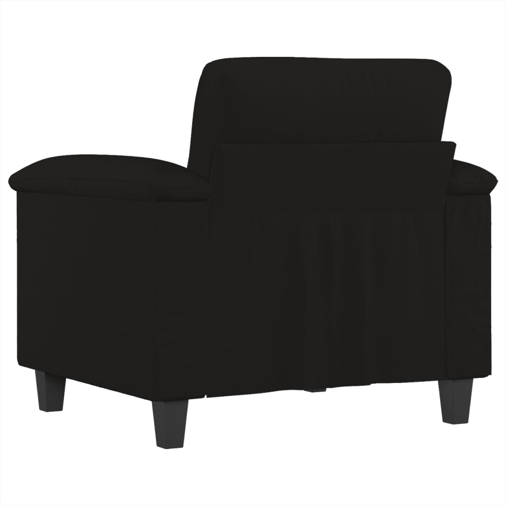 vidaXL atpūtas krēsls, melns, 60 cm, mikrošķiedras audums