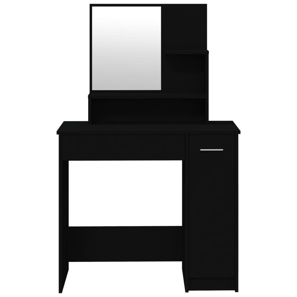 vidaXL spoguļgaldiņš, 86,5x35x136 cm, melns