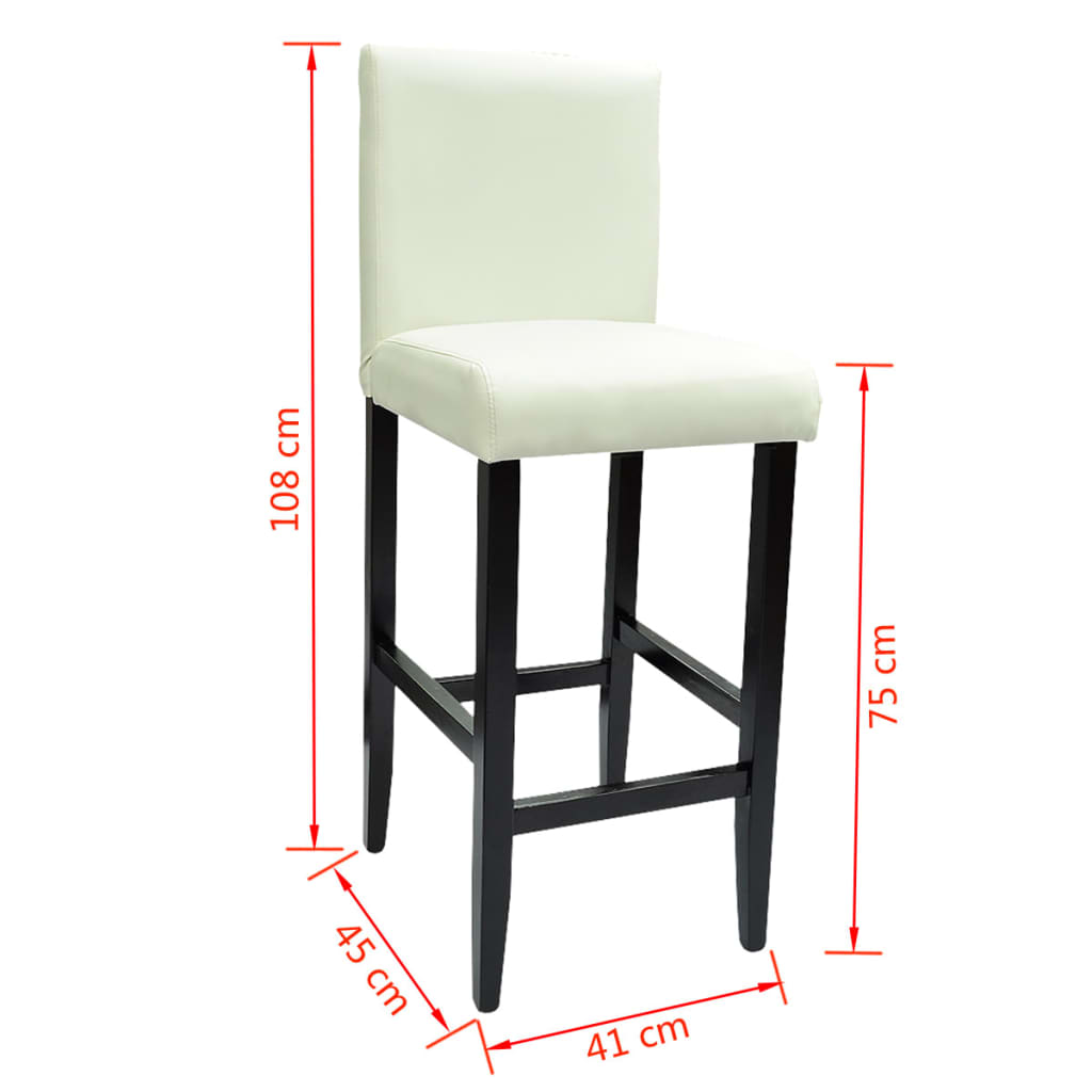 vidaXL bāra krēsli, 4 gab., balta mākslīgā āda