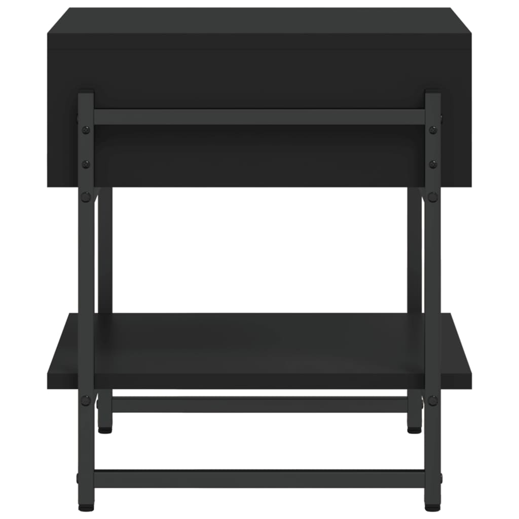 vidaXL kafijas galdiņš, melns, 40x40x45 cm, inženierijas koks