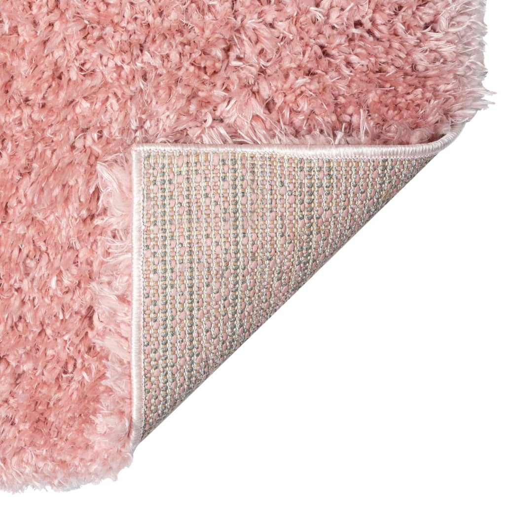 vidaXL paklājs, pinkains, rozā, 160x230 cm, 50 mm