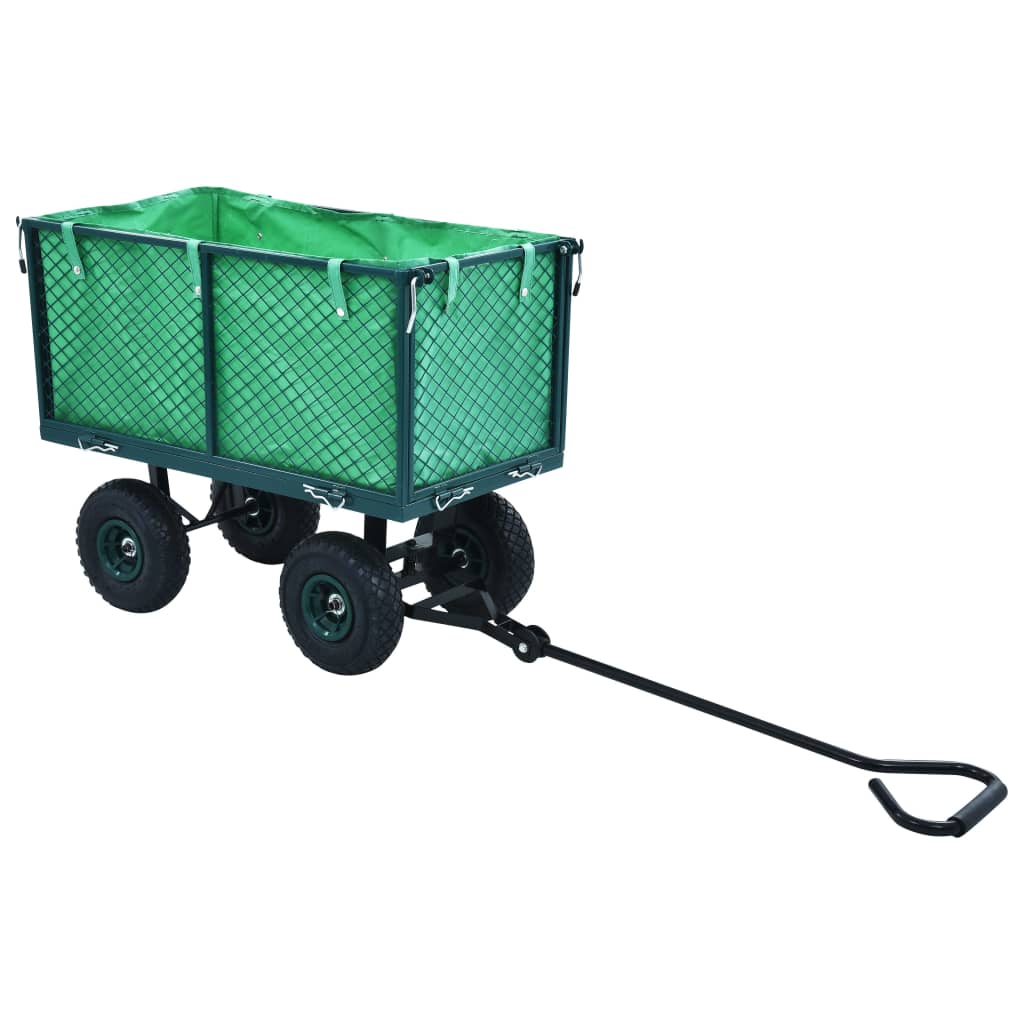 vidaXL dārza ratiņi, zaļi, 350 kg