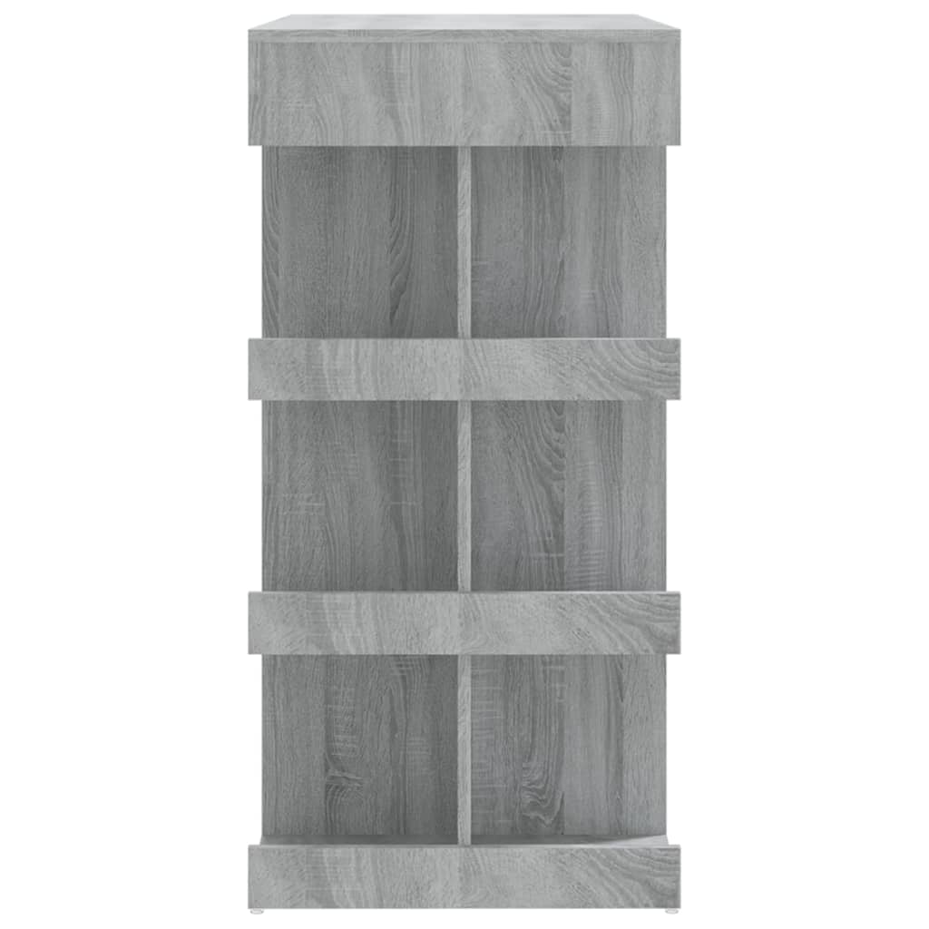 vidaXL bāra galds ar plauktu, pelēka sonoma krāsā, 100x50x101,5 cm