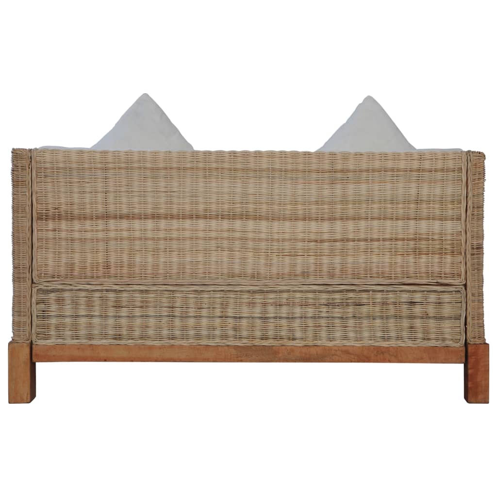 vidaXL trīsdaļīgs dīvānu komplekts ar matračiem, dabīga rotangpalma