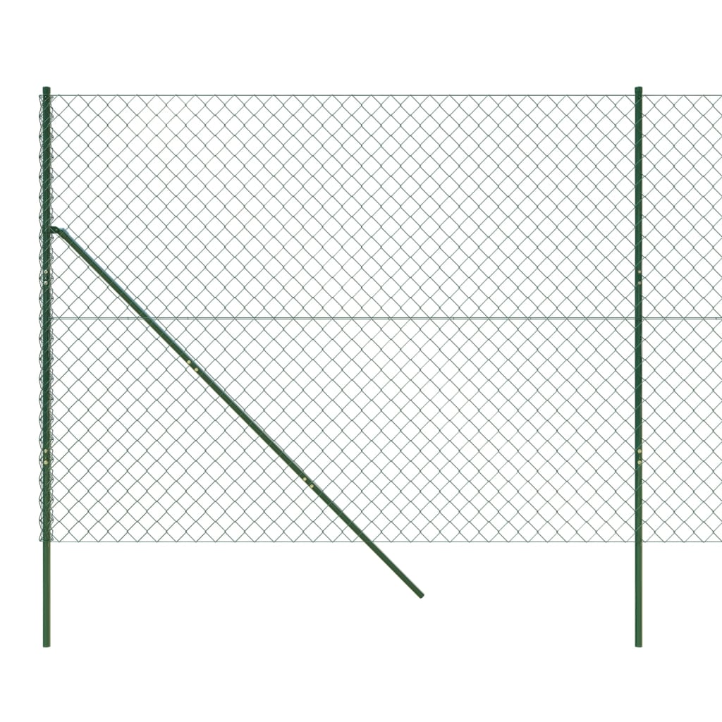 vidaXL stiepļu žogs, 1,8x25 m, zaļš