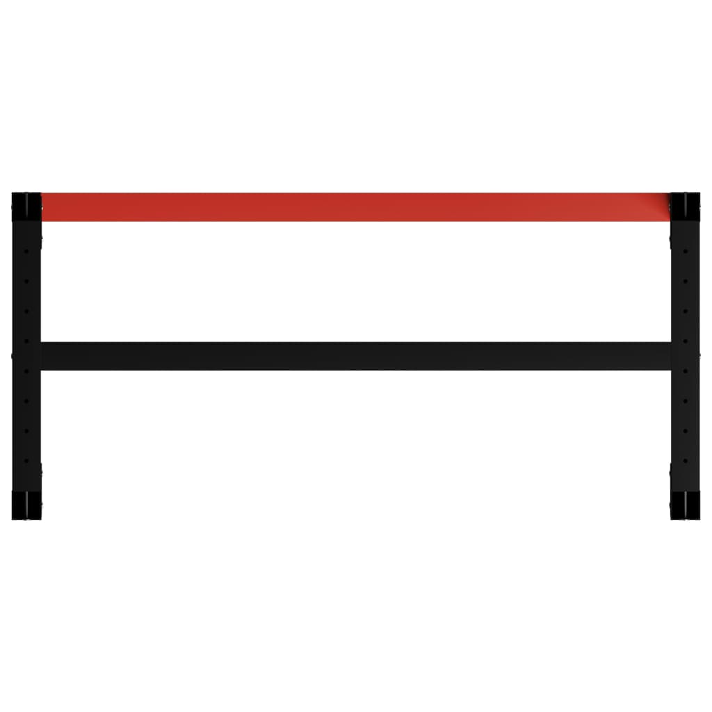 vidaXL darba galda rāmis, metāls, 120x57x79 cm, melns un sarkans
