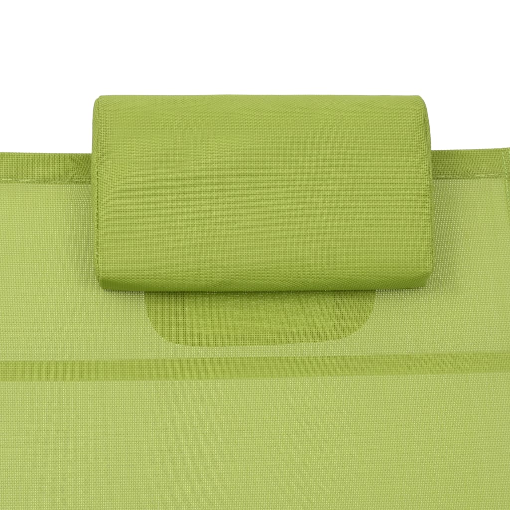 vidaXL sauļošanās zvilnis, alumīnijs un tekstilēns, zaļš