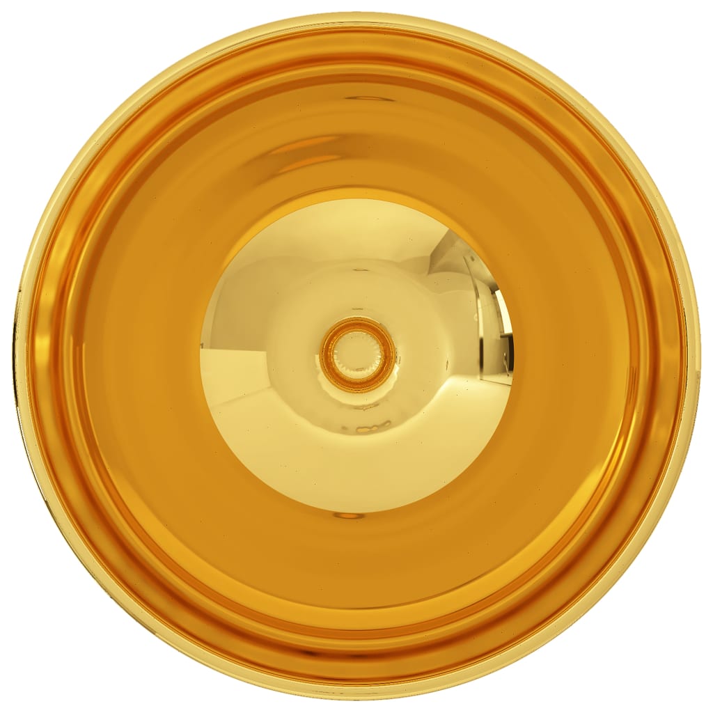 vidaXL izlietne, 32,5x14 cm, keramika, zelta krāsā