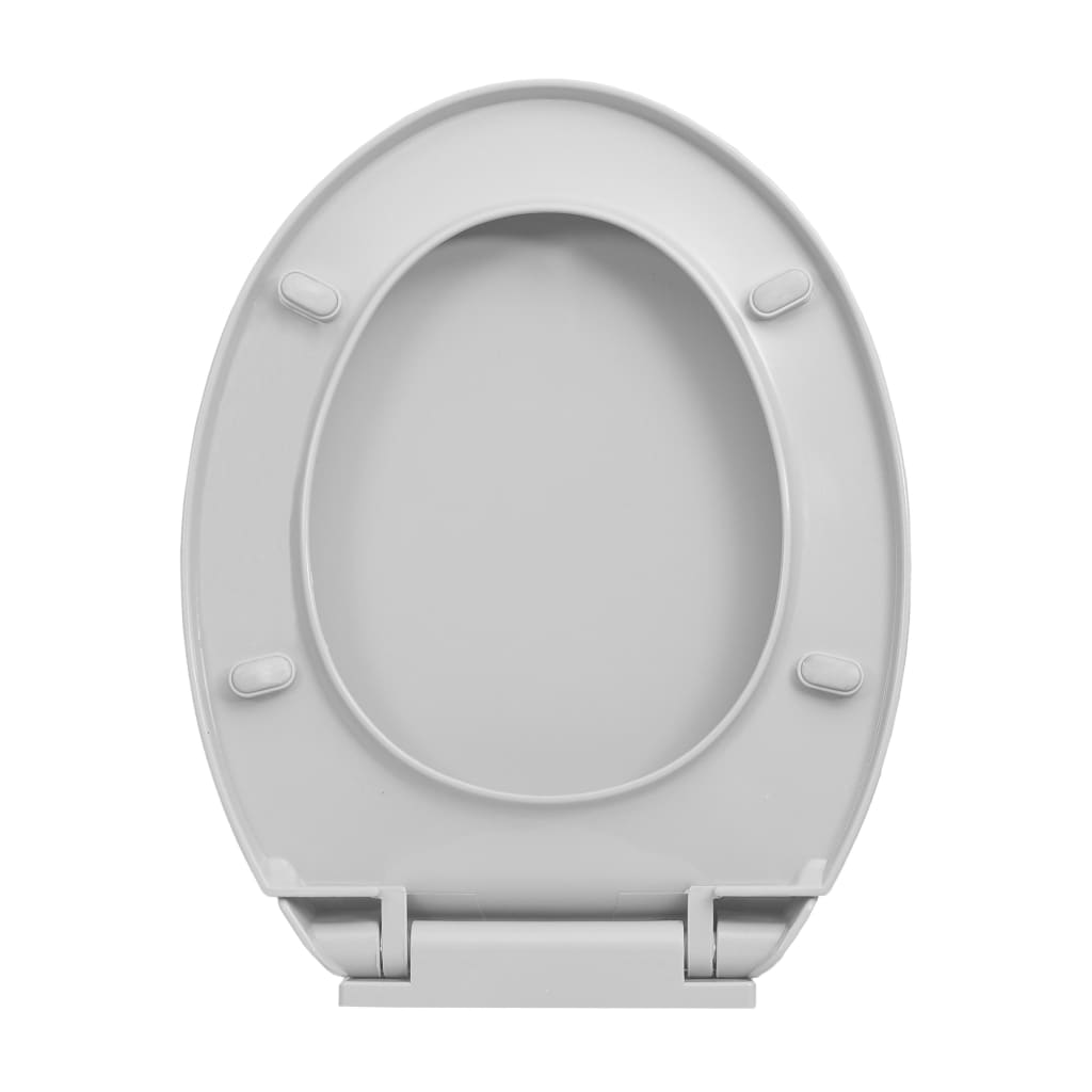 vidaXL tualetes poda sēdeklis, lēnās aizvēršanas funkcija, pelēks