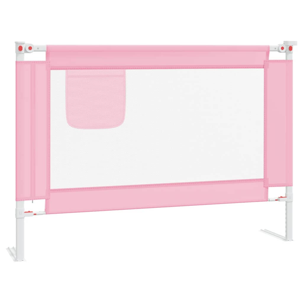 vidaXL bērnu gultas aizsargbarjera, rozā, 90x25 cm, audums